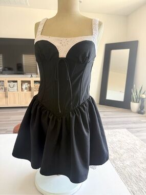 For Love & Lemons Minette Bustier Mini Coquette whimsy Corset Dress eyelet